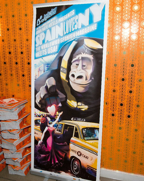 Cartel de presentación de Babylon Magazine en el hotel Room Mate de Nueva York (2010)